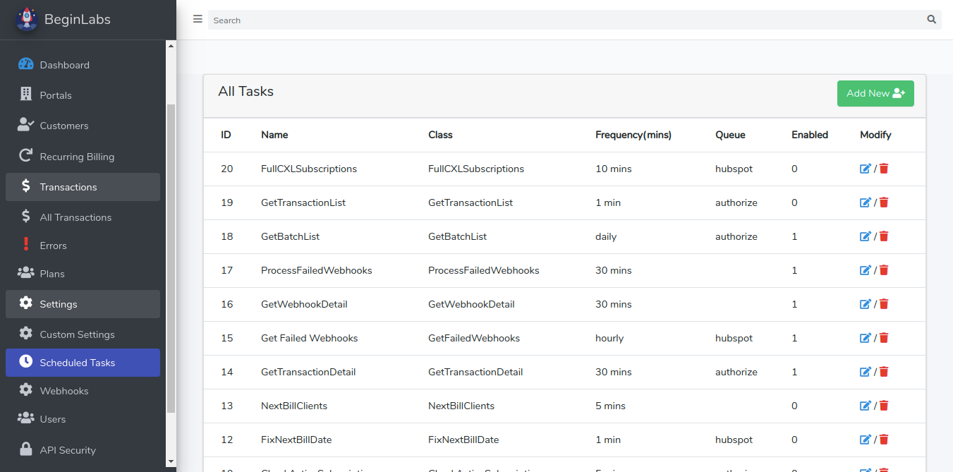 Automated Client Billing System Schedules